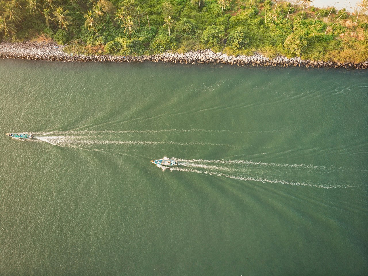 Aerial view of Malpe Beach.